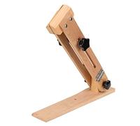 Pony para coser cuero, pony para coser a mano para trabajos en cuero, varilla ajustable en ángulo y elástica con base de madera de haya, herramienta de costura estable para