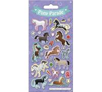 Pony Parade - Pegatinas brillantes reutilizables para manualidades, perfectas para actividades de manualidades para niños y adultos, reutilizables en superficies no porosas