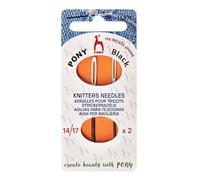 Pony - Pony Black Tapestry Acabado Mate (No. 14-17) Agujas de Coser a Mano con Ojo Blanco - 2 Agujas