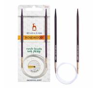 Pony - Pony Rosewood (80cm, 5.00mm) Circular Tejido de Punto Aguja - 1 Pedazo