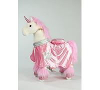 PonyCycle by Inline Animals 2021 Ux402-15 - Unicornio con freno y módulo de sonido, tamaño M, incluye manta y funda para sillín en color rosa