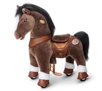 PonyCycle Caballo Balancín de Juguete para Niños de 3 a 4 Años, Poni de Chocolate Modelo Y Avanzado, con Ruedas y Freno, Regalo de Cumpleaños para Niños de Interior y Exterior - Y376