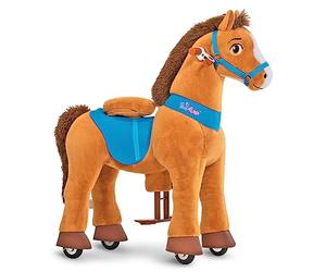 PonyCycle Esencial Modelo E Caballo Balancin con Ruedas (con Freno/Talla 4 para 4-7 años) Juguete Grande Caballito Montable para Niños Caballo Marrón- E437