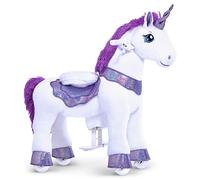 PonyCycle Esencial Modelo E Unicornio Balancín de Peluche para Niñas con Ruedas y Freno (Talla 3 para 3-4 años) Unicornio Violeta - E313