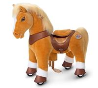 PonyCycle Modelo Y Caballo Juguete de Equitació para Niños de 3 a 4 Años, Caballo para Montar Mecánico con Frenos, Juguete Marrón Claro para Montar, Regalo de Cumpleaños para Niños y Niñas - Y371