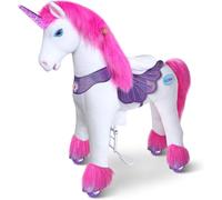 PonyCycle Montura de unicornio rosa con sonidos modelo Y - juguete de montar sobre ruedas para niños a partir de 7 años, apto para interiores y exteriores - Y552