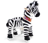 PonyCycle Oficial Clásico Modelo U Caballo para Montar Juguetes para Caballos de Verdad con Ruedas Balancin Bebe Animales Regalo Cumpleaños (con Freno/Talla 3 para Edades de 3-4 años) Zebra Ux368