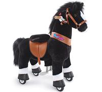 PonyCycle Oficial Clásico Modelo U Montar a Caballo Animal Que Camina con Ruedas Caballos de Juguete para Montar Niños (con Freno y Sonido/Talla 3 para Edades de 3-4 años) Caballo Negro Ux326