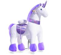 PonyCycle Oficial Clásico Modelo U Unicornio de Jugute para Montar Que Anda con Ruedas por Niños (con Freno y Sonido/Talla 5 para Edades de 7+ años) Unicornio Morado Ux506