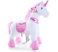 PonyCycle Oficial Clásico Modelo U Unicornio para Montar Juguete de Peluche Que Camina con Ruedas Regalo para Niños&Niñas (con Freno y Sonido/Talla 4 para Edades de 4-7 años) Unicornio Rosa Ux402
