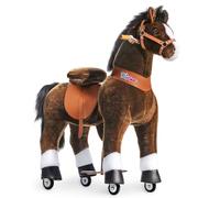 PonyCycle Oficial Modelo U Caballo Juguete de Equitación, Caballo con Ruedas Regalo cumpleaños para Niños y Niñas (con Freno y Sonido/Talla 5 para Edades de 7+ años) Caballo Chocolate Ux521
