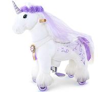 PonyCycle Oficial Premium Modelo K Paseo en Unicornio Juguete Unicornio Caminando Animal Felpa con Cuerno Púrpura Tamaño 3 para Edad 3-5 Años Tamaño Pequeño K31