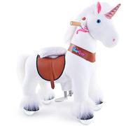 PonyCycle Oficiales Modelo U Unicornio Juguete para Montar Correpasillos Unicornio Regalo Niña(con Freno y Sonido/Talla 3 para Edades de 3-4 años) Blanco Ux304