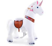 PonyCycle Oficiales Modelo U Unicornio Juguete para Montar Correpasillos Unicornio Regalo Niña(con Freno y Sonido/Talla 4 para Edades de 4-7 años) Blanco Ux404