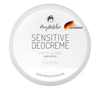 PonyHütchen - Crema desodorante sensible sin Natron Pretty & Pure crema desodorante fija, sin soda, vegana, sin aluminio ni experimentos con animales, unisex, sin perfume, cosmética natural fabricada