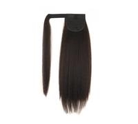 Ponytail Extension 18 pulgadas África textura yaky rizada envuelve cola de caballo sintética con clips extensión de cabello(marrón)