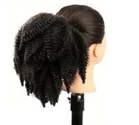 Ponytail Extension 30,5 cm de cola de caballo con cordón, rizado afro rizado para mujeres negras, extensiones de pelo sintético ondulado corto (#4)