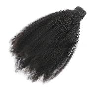 Ponytail Extension 30-60 cm Kinky Straigh Human Hairt Ponytail Natural Black Wrap Around Pony tail Hair Extensions Grade Yaki Straight Pony Tails for Black Women(24inch 100g)