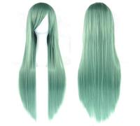 Ponytail Extension 31.5" 80cm Women's Cosplay Wig Hair Long Straight Hair with Wig + Wig Cap mint green(Mint green)