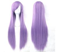 Ponytail Extension 31.5" 80cm Women's Cosplay Wig Hair Long Straight Hair with Wig + Wig Cap mint green(Violet)