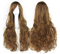 Ponytail Extension 32" 80cm Long Hair Spiral Curly Wavy Synthetic Hair Cosplay Costume Wig Women(Brown)