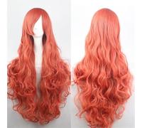 Ponytail Extension 32" 80cm Long Hair Spiral Curly Wavy Synthetic Hair Cosplay Costume Wig Women(Jacinth)