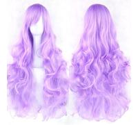 Ponytail Extension 32" 80cm Long Hair Spiral Curly Wavy Synthetic Hair Cosplay Costume Wig Women(Light purple)