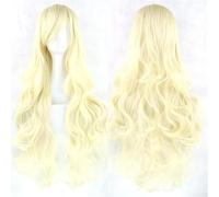Ponytail Extension 32" 80cm Long Hair Spiral Curly Wavy Synthetic Hair Cosplay Costume Wig Women(Light gold)