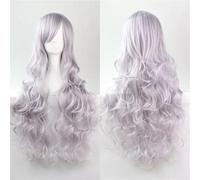 Ponytail Extension 32" 80cm Long Hair Spiral Curly Wavy Synthetic Hair Cosplay Costume Wig Women(Smoky Gray)