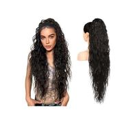 Ponytail Extension 36" Drawstring Ponytail Extension Natural Curly Fake Pony Tail Multi Layered Soft Clip In Hair Synthetic Hairpiece (negro natural)