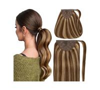 Ponytail Extension #4/27 Extensiones de cabello humano con cola de caballo recta y clip envolvente(16inches)