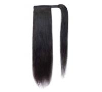 Ponytail Extension 8-26 pulgadas de coleta de pelo humano, 100 g, #1B, color negro natural, 100 % pelo Remy, cola de caballo larga y lisa, clip en extensiones de pelo (30,5 cm)