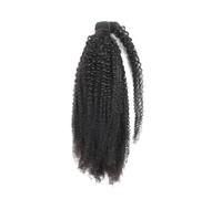 Ponytail Extension Afro Kinky Curly Wrap Around Extensiones de pelo humano Remy, 10-24 pulgadas, extensión larga de cola de caballo (61 cm)