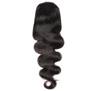 Ponytail Extension Brasileña Body Wave - Extensiones de pelo humano con cordón, color negro natural, cola de caballo para mujer (55,8 cm)