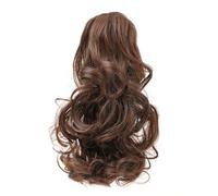 Ponytail Extension Cola de Caballo Corta 10 pulgadas Extensión de Clip de Garra, Extensiones de Pelo Sintético Rizado Natural Falso Para Mujeres(8)