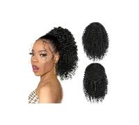 Ponytail Extension Coleta de Caballo de Pelo Humano con Cordón, 35,6 - 66 cm, Coleta de Caballo Rizada, Pelo Humano (24 pulgadas)