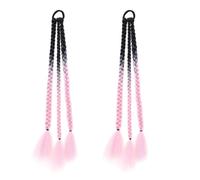 Ponytail Extension Colored Braids Hair Extensions With Rubber Bands Rainbow Braided Synthetic Hairpieces Ponytail for Women Girls Party Highlight 20 Inch 2pcs/Pack(B5#)