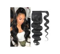 Ponytail Extension Corporal Onda Extensión, Pelo Humano, Clip de Pelo para Mujeres Jóvenes, 100% Remy Around Paquete de Cola de Caballo (18 pulgadas)