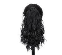 Ponytail Extension Curly Ponytail Extension Wrap Around 35,5 cm Sintético Hair Clip in Fake Pony Tails Hair Extensions for Women Party Daily Use(1B)