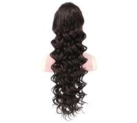 Ponytail Extension Drawstring Ponytail for Black Women, 24 Inch Afro Curly Synthetic Clip In Pony Tails For Daily Party Use(Black Brown)