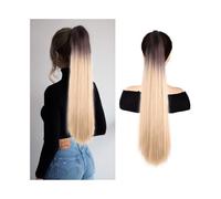 Ponytail Extension Extensión de cola de caballo - 66 cm largo cordón liso clip sintético en cola de caballo postizo para mujeres y niñas en la vida cotidiana