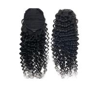 Ponytail Extension Extensión de Coleta Negra, 12-26 pulgadas, cordón rizado para mujer, para enganchar, falso sintético rizado cola de caballo (40,42 cm)