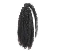Ponytail Extension Extension Kinky Curly Wrap Around - Extensiones de pelo brasileño Remy de 25,4 a 61 cm, extensiones de pelo humano con clip, rizos afro