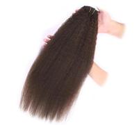 Ponytail Extension Extension Larga Recta Yaki Cola de Caballo con Cordón, Extensiones de Pelo sintético rizado (Marrón, 16 Pulgadas, 60 G)