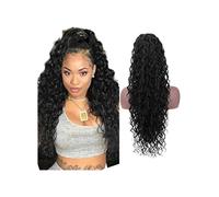 Ponytail Extension Extensiones de cabello humano real con clip y cordón ajustable for cola de caballo, rizos y rizos, cola de Malasia, extensiones de cabello afroamericano(22INCHES)