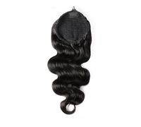 Ponytail Extension Extensiones De Cabello Real Con Cola Caballo Ondas Corporales Y Cordón, 30,5-66 Cm, Remy Brasileño, Clip For Mujeres(14 Inch 100g)