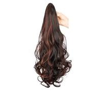 Ponytail Extension Extensiones de cola de caballo, ondulado, rizado, 50,8 cm de largo, pelucas falsas sintéticas, pinzas de garra para mujeres, uso diario, 140 g (2H33#)
