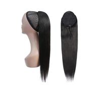 Ponytail Extension Extensiones de pelo humano con clip para coleta de 20,3 a 76,2 cm, 100 gramos, color natural, liso, con cordón, para mujeres, 1 unidad