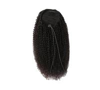 Ponytail Extension - Extensiones de pelo largo y rizado, color negro y marrón, con pasador 2 en 1 y cordón, para mujer (61 cm)