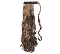 Ponytail Extension Heat Resistant Wavy Synthetic Wrap Around Pony tail Hairpiece for Women Für den täglichen Gebrauch (4AP27,24inches)